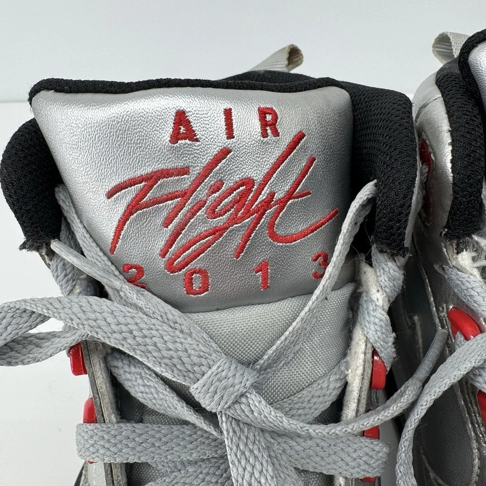Nike Air Flight 2013 Silver Red High Top Sneakers Women's 10 Basketball Shoes